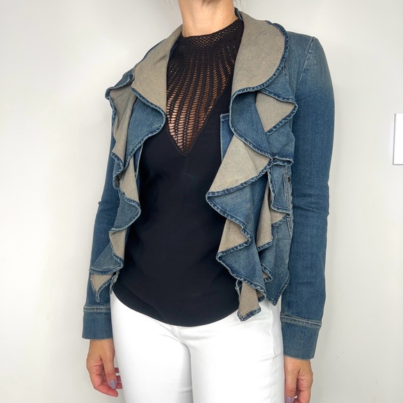 Pleno Sud Vintage Ruffle Jean jacket - Picture 1 of 10